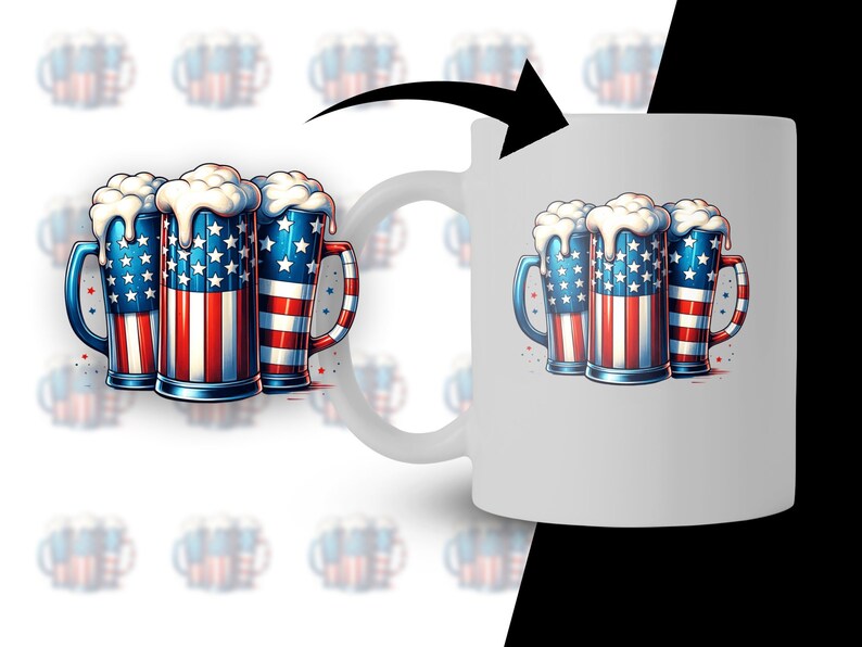 USA Flag Beers PNG Digital Download | Patriotic Beer Design | 4th of ...