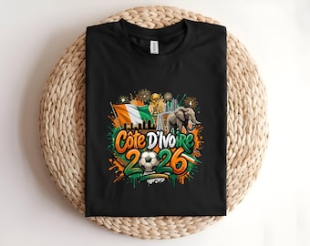 Cote D'Ivoire World Cup 2026 T-Shirt, Ivory Coast Football Soccer Fan Apparel, Ivorian National Team Tee, African Supporter Gift for Him Her