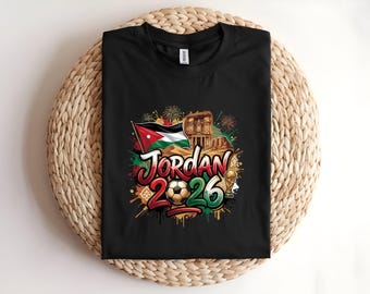 Jordan World Cup 2026 T-Shirt | Jordanian Football Fan Tee | Petra Flag Soccer Match Apparel | Global Event Souvenir Gift