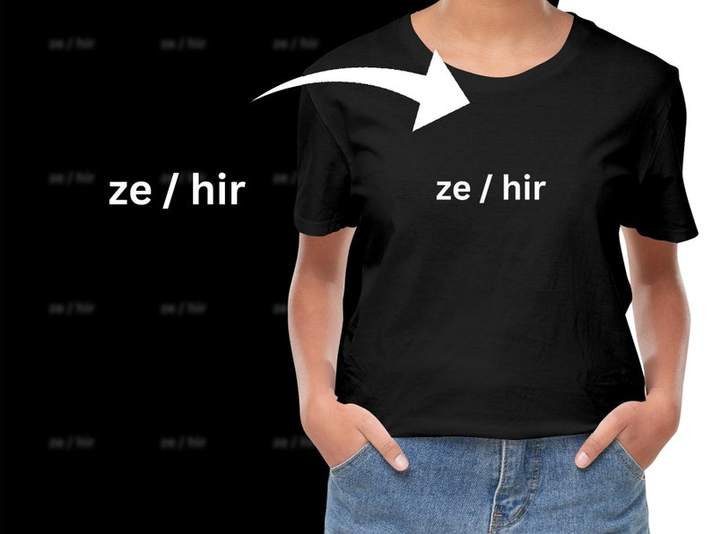 Ze/hir Pronouns PNG Download Gender Neutral Digital Art LGBTQ