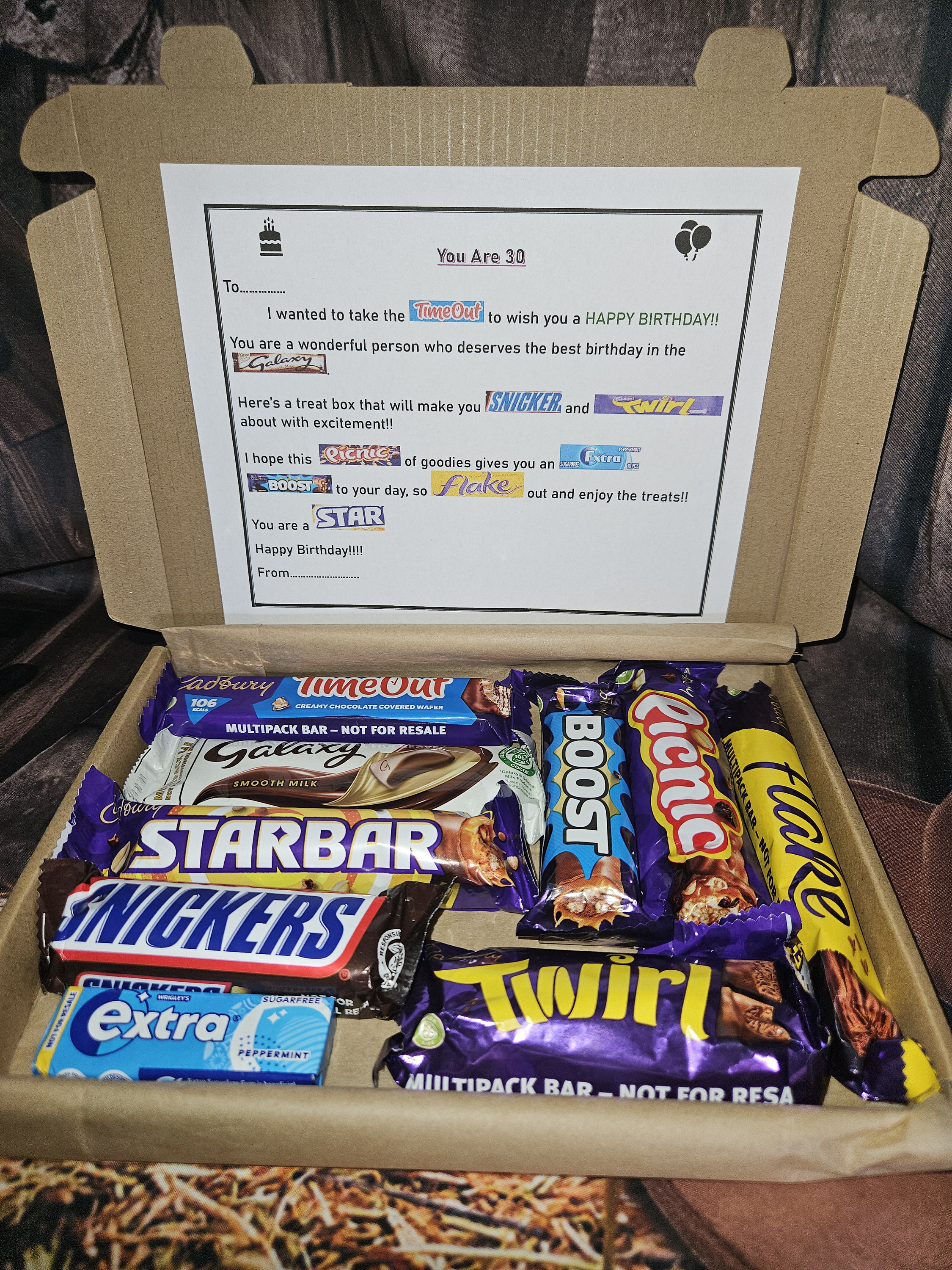30th Birthday Gift Hamper | 30th Treat Box | Birthday Sweet Hamper ...
