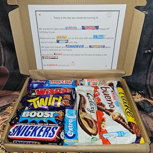 Sweet 16 Birthday gift | 16th birthday ideas | Happy birthday | Sweet treat box | Celebration gifts | Birthday present | 16th birthday