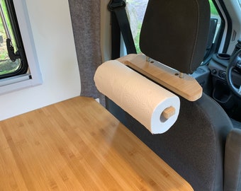 Bamboo kitchen roll holder, headrest, handmade, T5 T6 T6.1 Transit