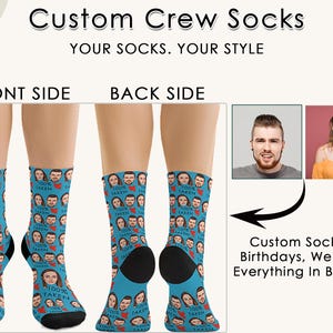 Custom Face Photo Socks: Personalized Couple Gift