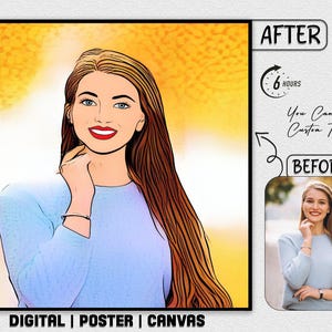 Custom Soft Sketch Glow Watercolor Pencil Art Portrait Art Effect Portrait Your Photo Social Profile Picture Stylish Digital Poster Canvas