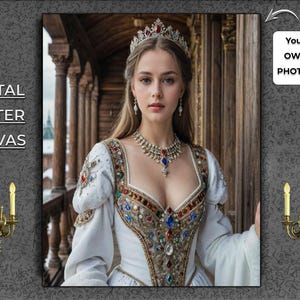 Custom Royal Portrait: Renaissance Queen or Napoleon Style (Digital or Poster)
