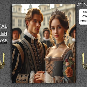 Custom Royal Portrait: Renaissance King and Queen Art (Digital File or Poster)