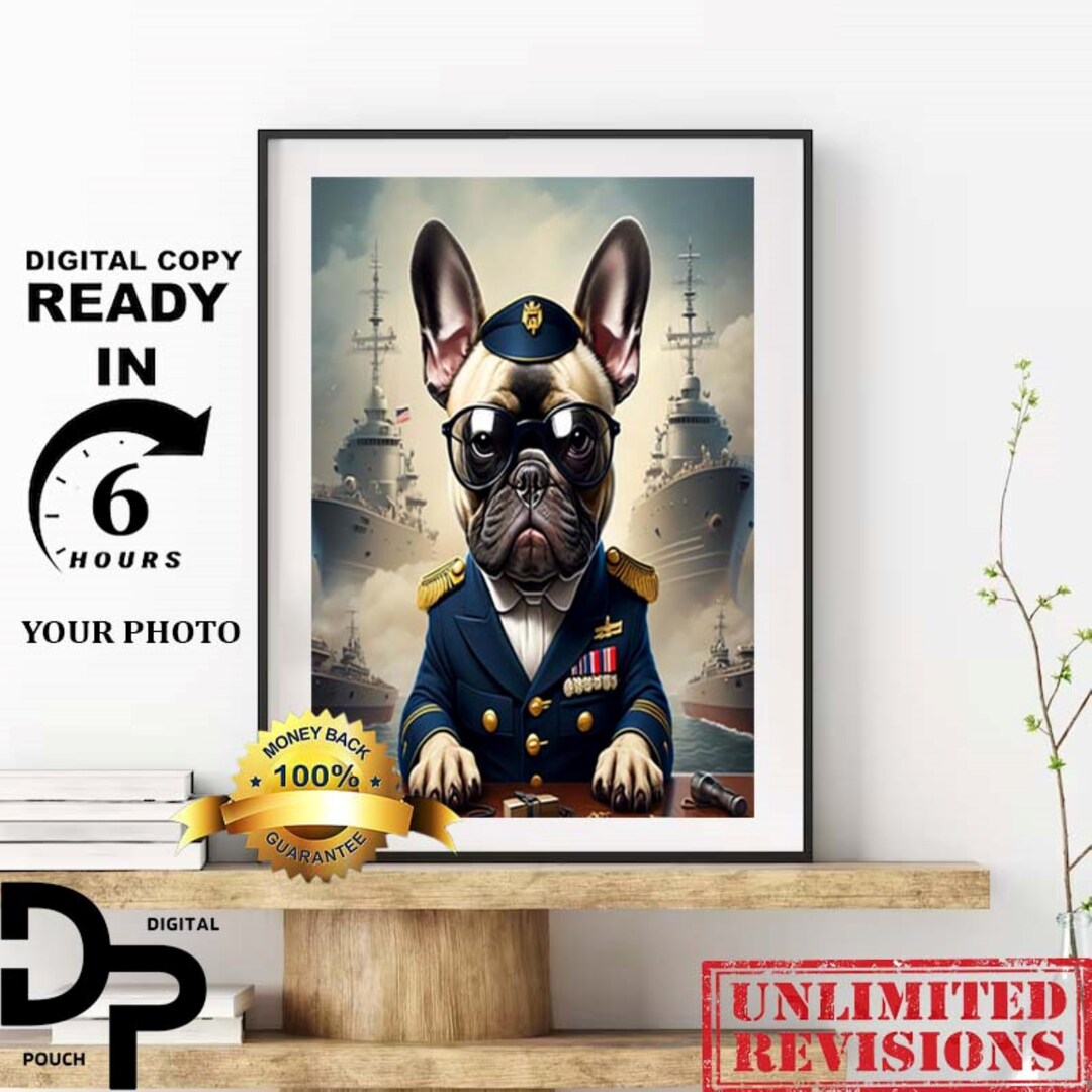 Personalised Pet Art for Military Pet Lovers, Salute to Furry Heroes ...