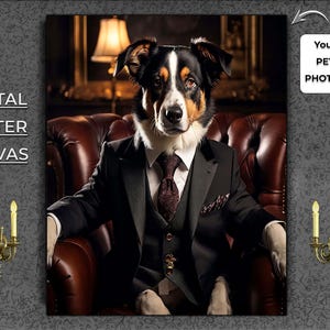 Your Rich Royal Custom Pet Portrait transform your dog, cat, and pet photo as King Queen Biker Harry Potter Chef Magician Star Wars Doctor