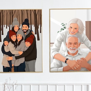 Gesichtsloses Porträt, benutzerdefinierte Foto-Illustration, personalisierte flache minimale Kunst, Freund Freundin Geschenk, digitales Wanddekor-Profilbild