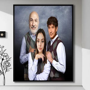 3 Person Step Brothers Family Portrait | Funny Portrait | Family Gift Ideas | Personalised Mom Gift | Gifts For Her Digital Download
