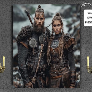 Customize your Photo into a Viking Conqueror Portrait Immortalizing Seafarer Raider Spirit Personalized Artwork Canvas Poster & Digital File