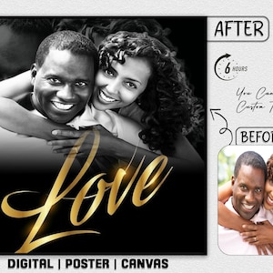 Your Photo Custom Pencil Line Art LOVE Portrait Pencil Art Portrait Effect Portrait Social Profile Picture Stylish Digital Poster Canvas