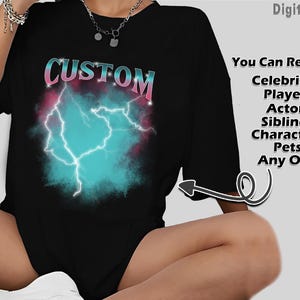 Customize your own Unisex Bootleg Rap Tee Shirt with Celebrity Players, Actors, Pets, any Character Custom Vintage 90s Graphic Photo T-shirt
