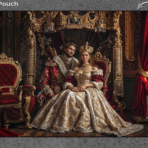 Transform Your Photo into Majestic King & Queen Monarch Emperor Renaissance or Victorian Masterpiece Custom Royal Couple Portrait 18 Designs
