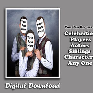 3 Person Step Brothers Family Portrait | Funny Portrait | Family Gift Ideas | Personalised Mom Gift | Gifts For Her