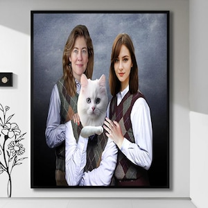 Retrato divertido de hermanos de mascotas: regalo familiar personalizado (descarga digital)