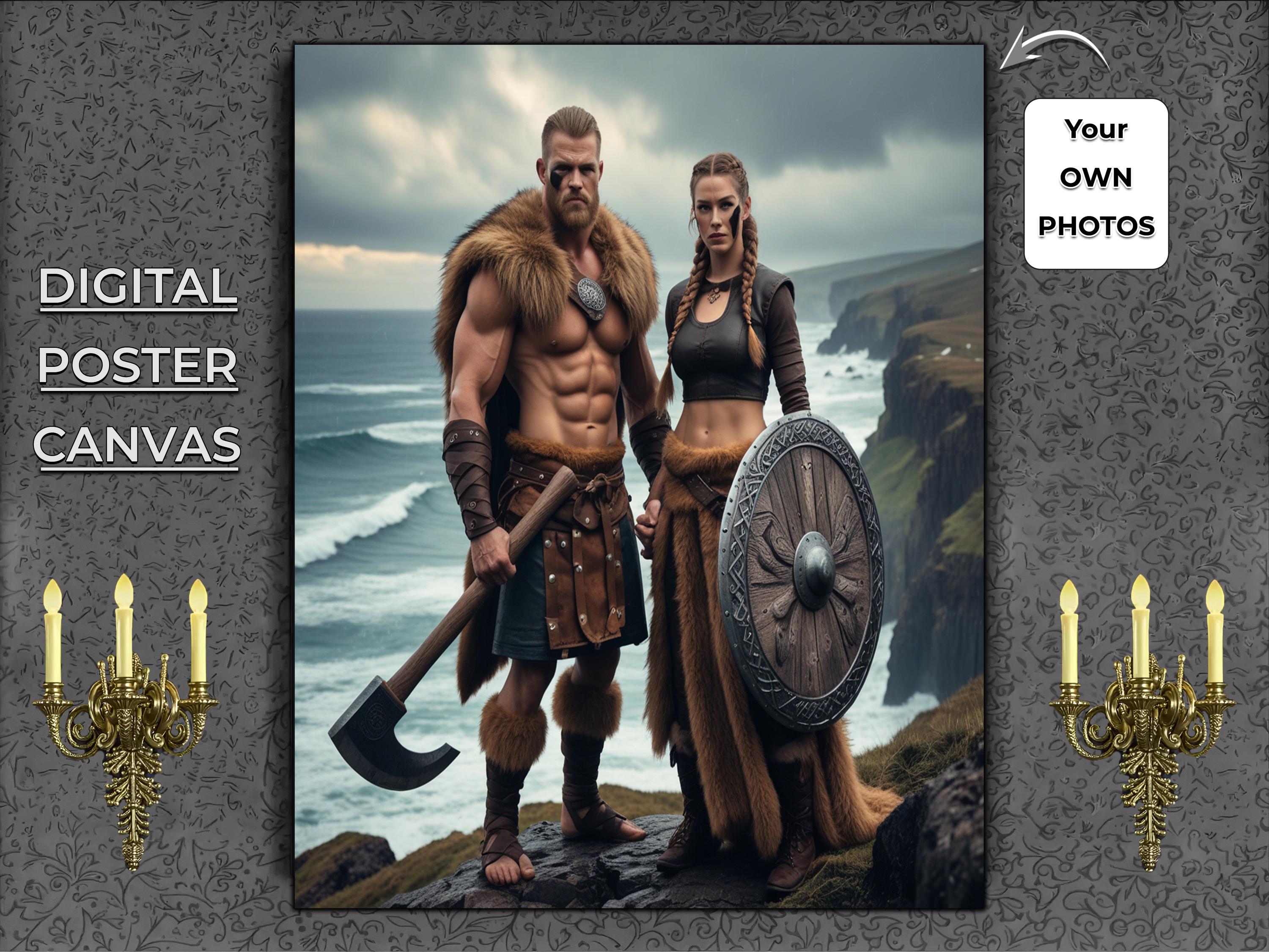 Turn Me Royal Personalized Viking Family Portrait from Your Photo, Custom Canvas Wall Art, Norse Art Print, Turn Family of 4 into Warriors (24 x 36, The Viking Family Turn Me Royal Personalized Viking Family Portrait from Your Photo, Custom Canvas Wall Art, Norse Art Print, Turn Family of 4 into Warriors (24 x 36, The Viking Family