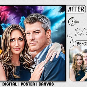 Custom Soft Sketch Glow Watercolor Pencil Art Portrait Art Effect Portrait Your Photo Social Profile Picture Stylish Digital Poster Canvas