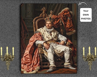 Transform Your Photo into Majestic King Monarch Lord Renaissance or Victorian Masterpiece Custom Royal  Regal Portraits 18 Designs to Choose