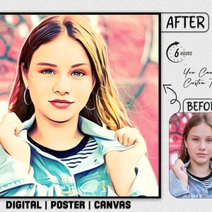 Your Photo Custom Color Pencil Theme Portrait Pencil Art Portrait Art Effect Portrait Social Profile Picture Stylish Digital Poster Canvas