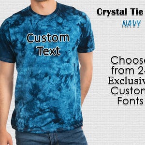 Custom Wording Personalized Tie Dye Shirt Tie-Dye Tee CRYSTAL Design T-Shirt Multiple Colour Unisex Hippie Style Unisex T-Shirt Fun Bright