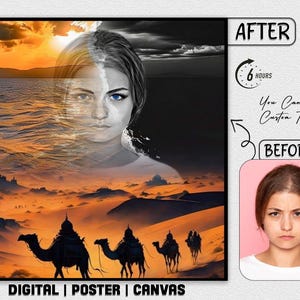 Custom Soft Sketch Glow Watercolor Pencil Art Portrait Art Effect Portrait Your Photo Social Profile Picture Stylish Digital Poster Canvas