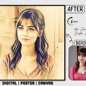 Your Photo Custom Dreamy Oil Painting Effect Stylish Portrait Special Theme Portrait Social Profile Picture Stylish Digital Poster Canvas