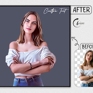 Cartoon Portrait From Your Photo, Social Media Profile, Picture Selfie, Logo, Stylish Design Personalized Custom Photo Digital Poster Canvas
