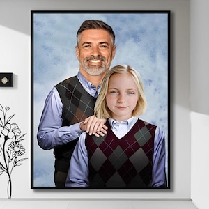 2 Person Custom Step Brothers Family Portrait | Funny Portrait | Family Gift Ideas | Personalised Mom Gift | Gifts For Her Digital Download
