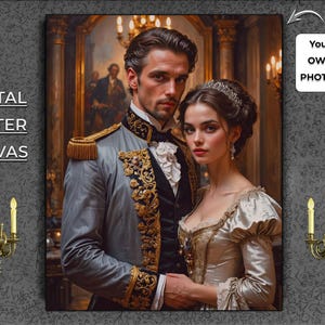 Transform Your Photo into a Custom Royal Couple Portrait, Victorian, Napoleon Styles, Regal King and Queen Portraits, Unique 18 Designs