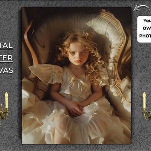 Custom Royal Girl Portrait: Unique Personalized Digital Art
