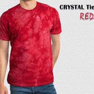 Tie-Dye Tee CRYSTAL Design Handmade Organic Tie-Dye T-Shirt Friendly Multiple Colour Options Unisex Hippie Style Unisex T-Shirt Fun Bright