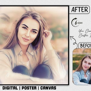 Custom Soft Sketch Glow Watercolor Pencil Art Portrait Art Effect Portrait Your Photo Social Profile Picture Stylish Digital Poster Canvas