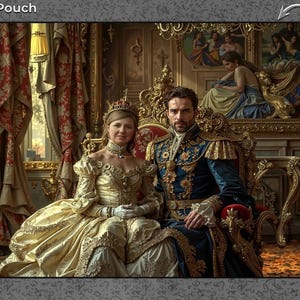 Transform Your Photo into Majestic King Queen Monarch Empress Lord & Lady Renaissance or Victorian Masterpiece Custom Royal Couple Portrait