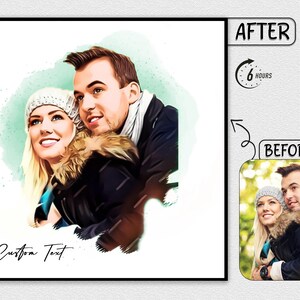 Couple Cartoon Portrait From Your Photo, Social Media Profile, Picture Selfie, Logo, Stylish Designs Custom Photo Digital, Posters, Canvas