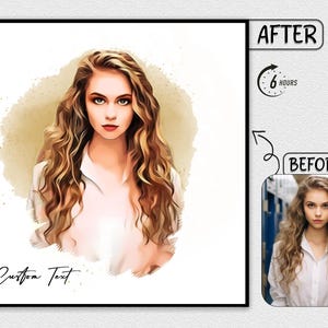 Cartoon Portrait From Your Photo, Social Media Profile, Picture Selfie, Logo, Stylish Design Personalized Custom Photo Digital Poster Canvas