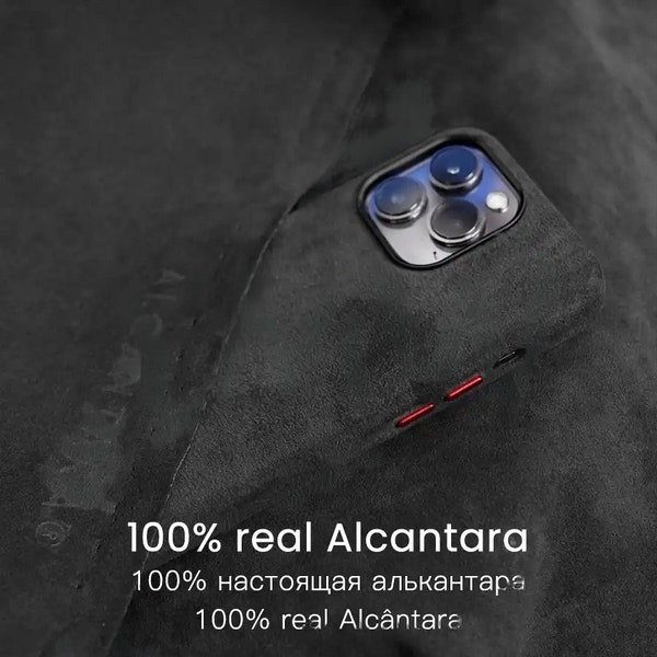 Coque pour iPhone 15 Pro & Pro Max - Alcantara véritable - Fait main en Italie