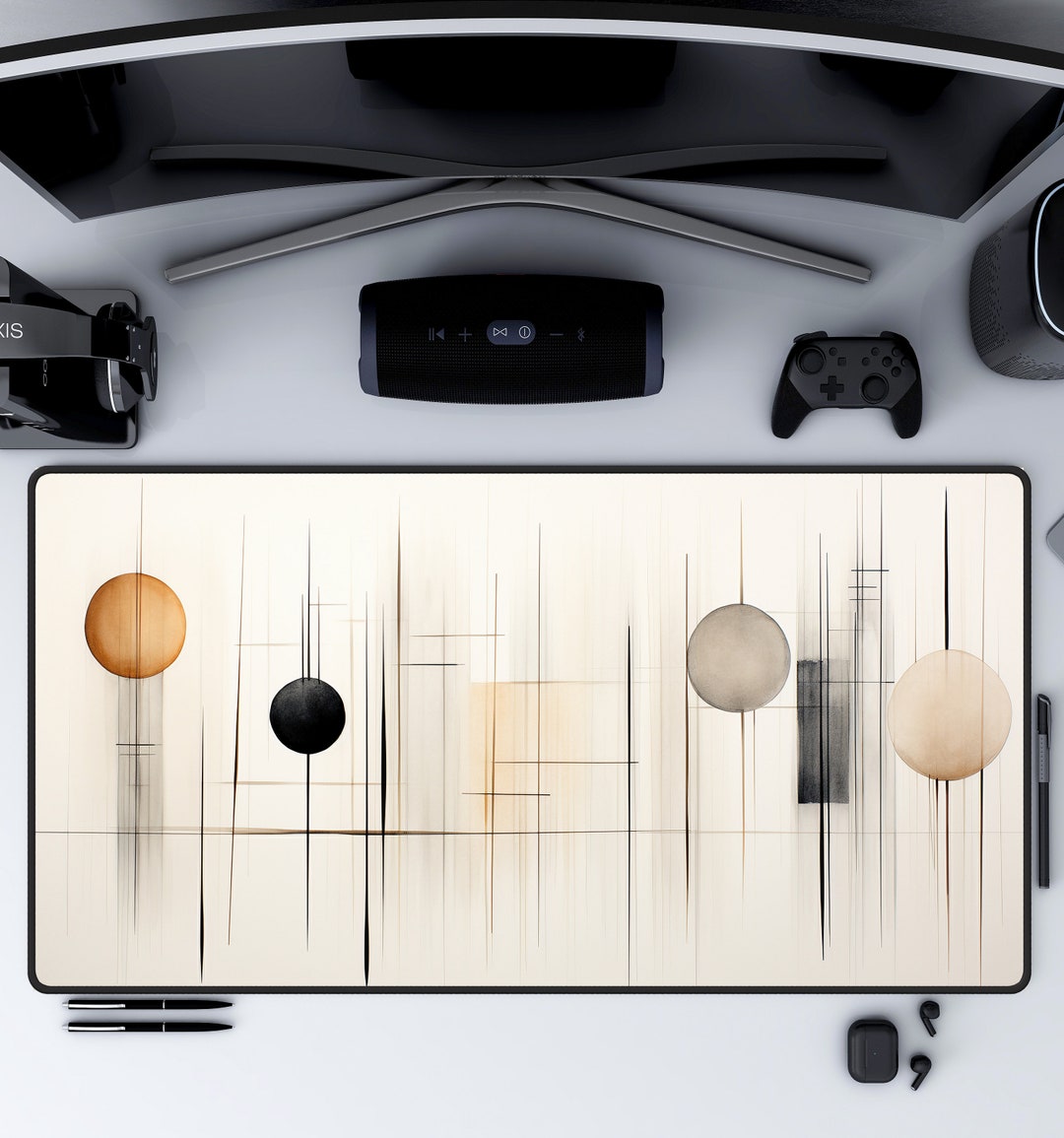 Minimalist Japandi Desk Pad, Elegant Artistic Table Mat, Home Office