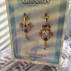 Kokomi Sangonomiya Inspired Earrings, Genshin Earrings, Anime Character Earrings For Women **CLEARANCE**