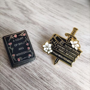 Fantasy Book Enamel Pin: ACOTAR, Slow Burn, Smut Book