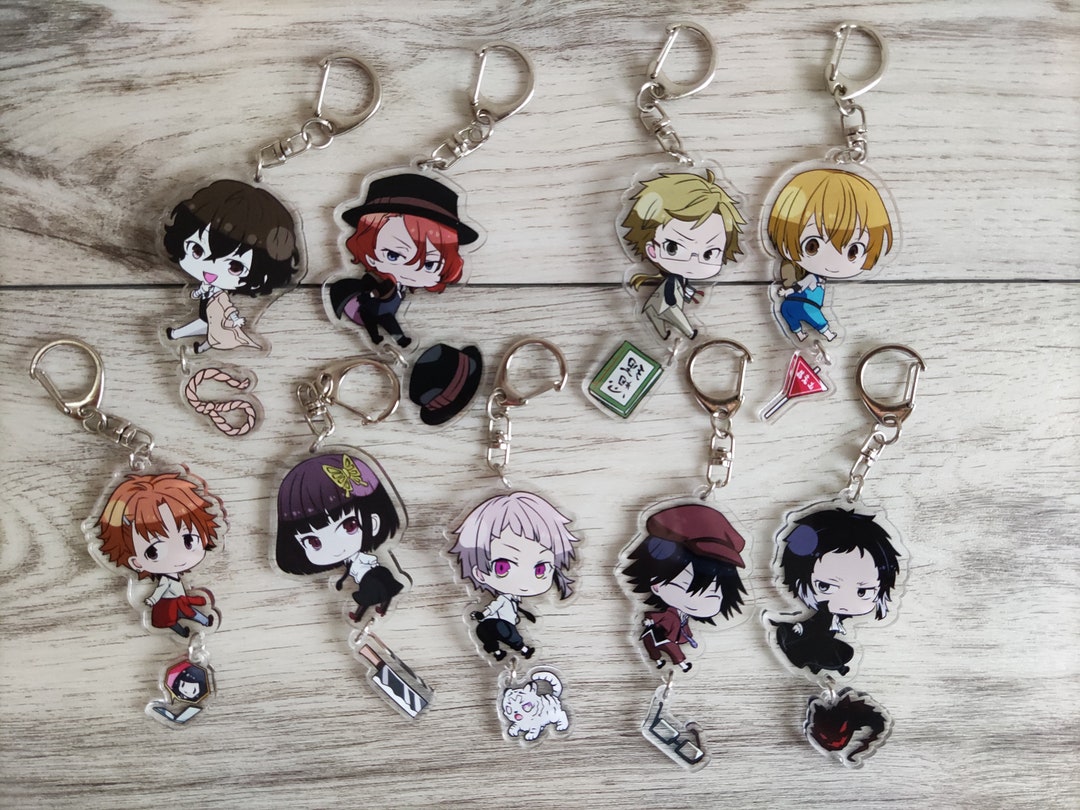 Anime Acrylic Keychain, Bungo Stray Dogs Keychain - Etsy