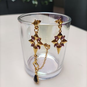 Zhong Li Inspired Earrings, Genshin Earrings, Zhongli Character Earrings For Gamers