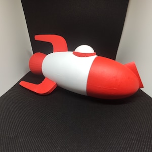 Rocketship Piggy Bank, 3D print STL file