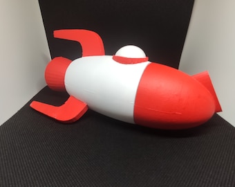 Rocketship Piggy Bank, 3D print STL file
