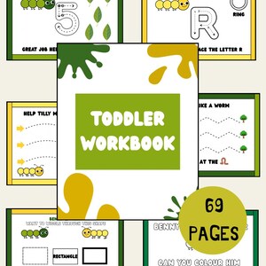 Leerwerkboek voor peuters | Benny & Tilly Caterpillar Adventure (afdrukbare pdf-bundel) van 2-4 jaar