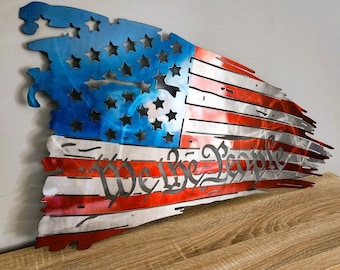 Large We the People Tattered Flag
