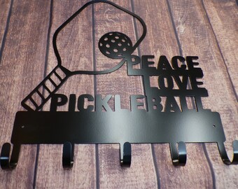 Peace, Love & Pickleball Key Rack