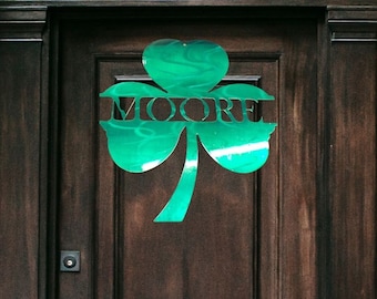 Personalized Shamrock Wreath