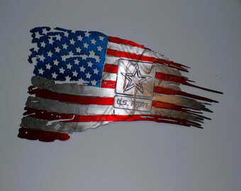 Large Personalized U.S. Tattered Flag